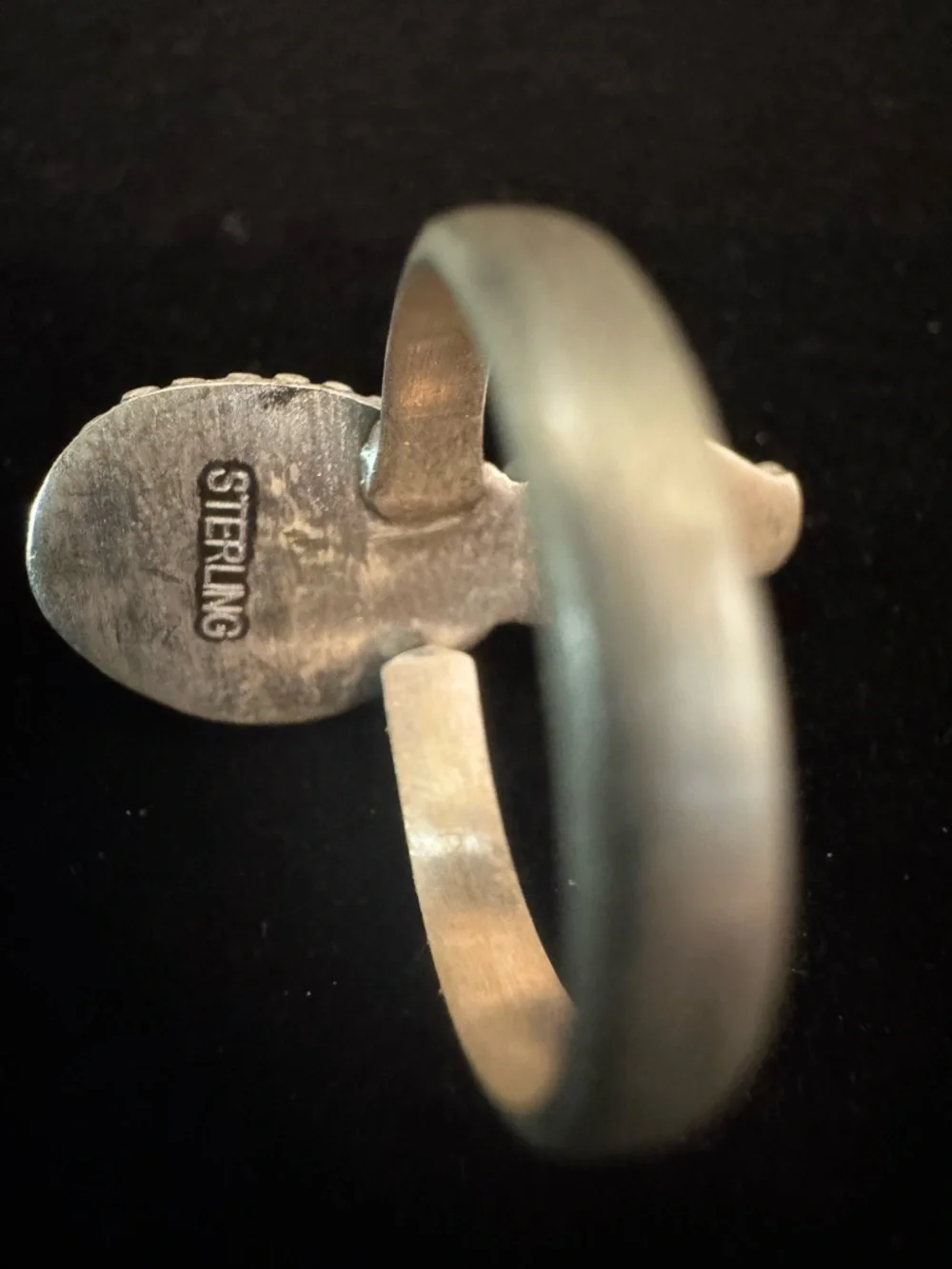 Turquoise Double Oval Sterling silver Ring‎ - Native made